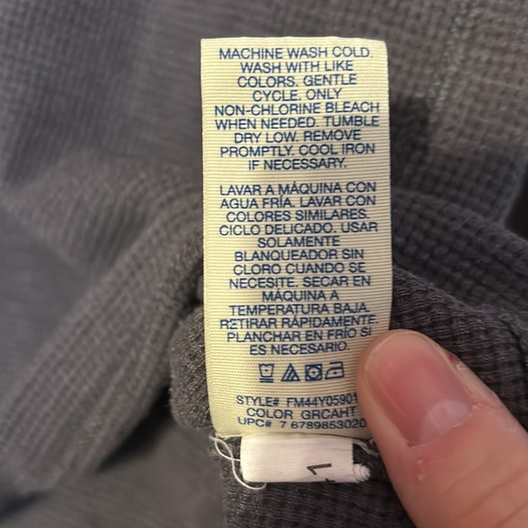 Faded glory dark grey long sleeve waffle shirt size medium (38-40) - Picture 4 of 5